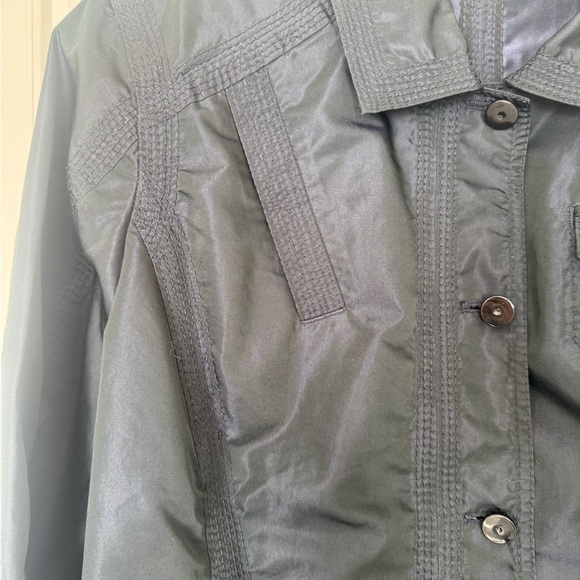 Chicos Sz 2 Womens Trucker Jacket Black Lightweight‎ Topstitching EUC! - Picture 7 of 10